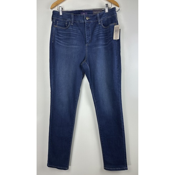 NWT NYDJ Alina Skinny Legging Blue Denim Stretch Echo Valley Medium Wash Size 14 - Picture 2 of 14